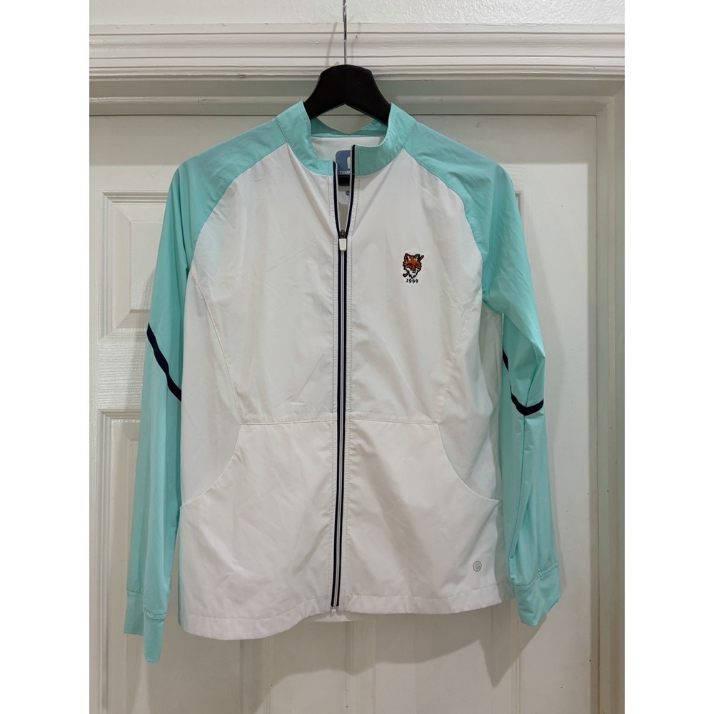 FootJoy TempoSeries Golf Windbreaker Jacket White Aqua Women's Small